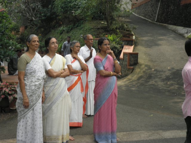 Poojya Swamijis devotees receiving the Earth and Water
