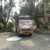 Vehicle with Sacred Earth and Water arriving at the Ashram