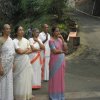 Poojya Swamijis devotees receiving the Earth and Water